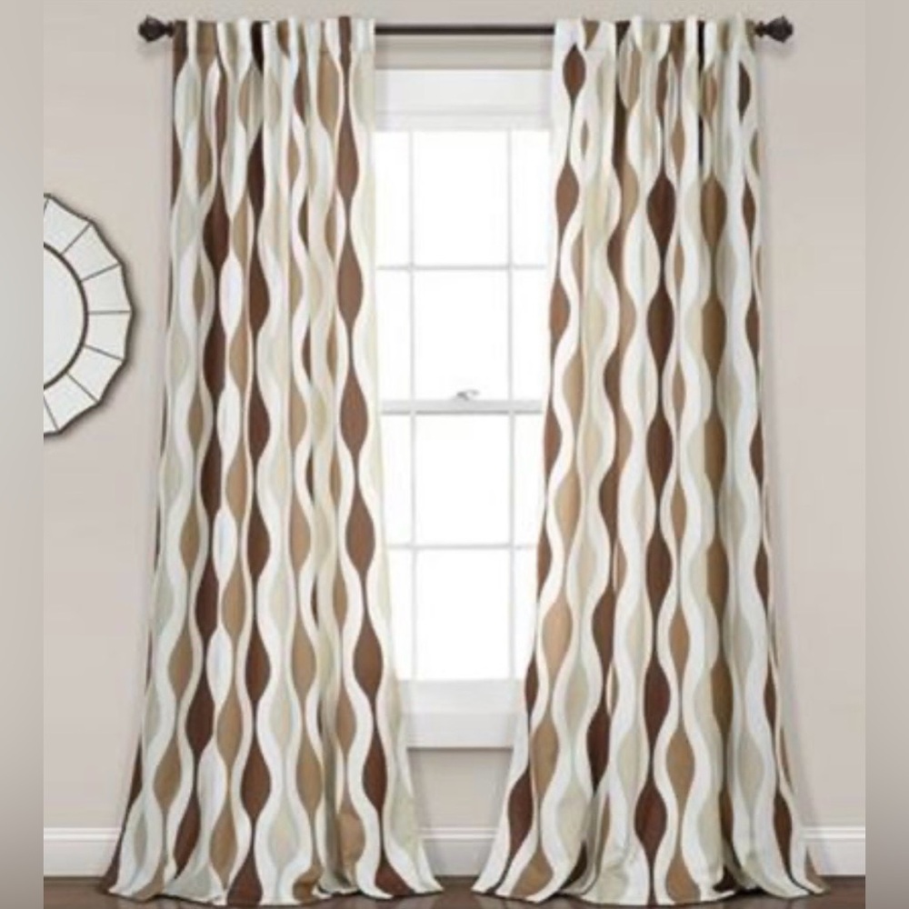 Lush Decor Mid Century Geo Room Darkening Window Curtain Panel Pair
52"W x 84"L